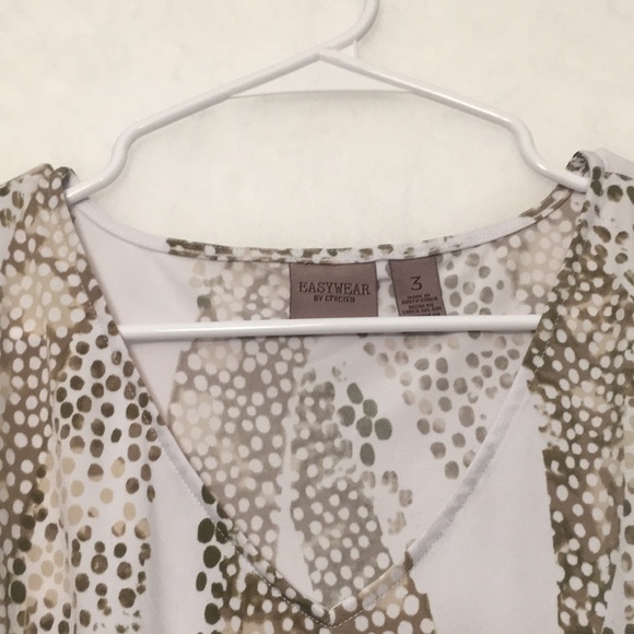 CHICO’S “Easy Wear” Packable Wrinkle Free Poly Jersey Knit 3/4 Sleeve Tie Front - Picture 3 of 16